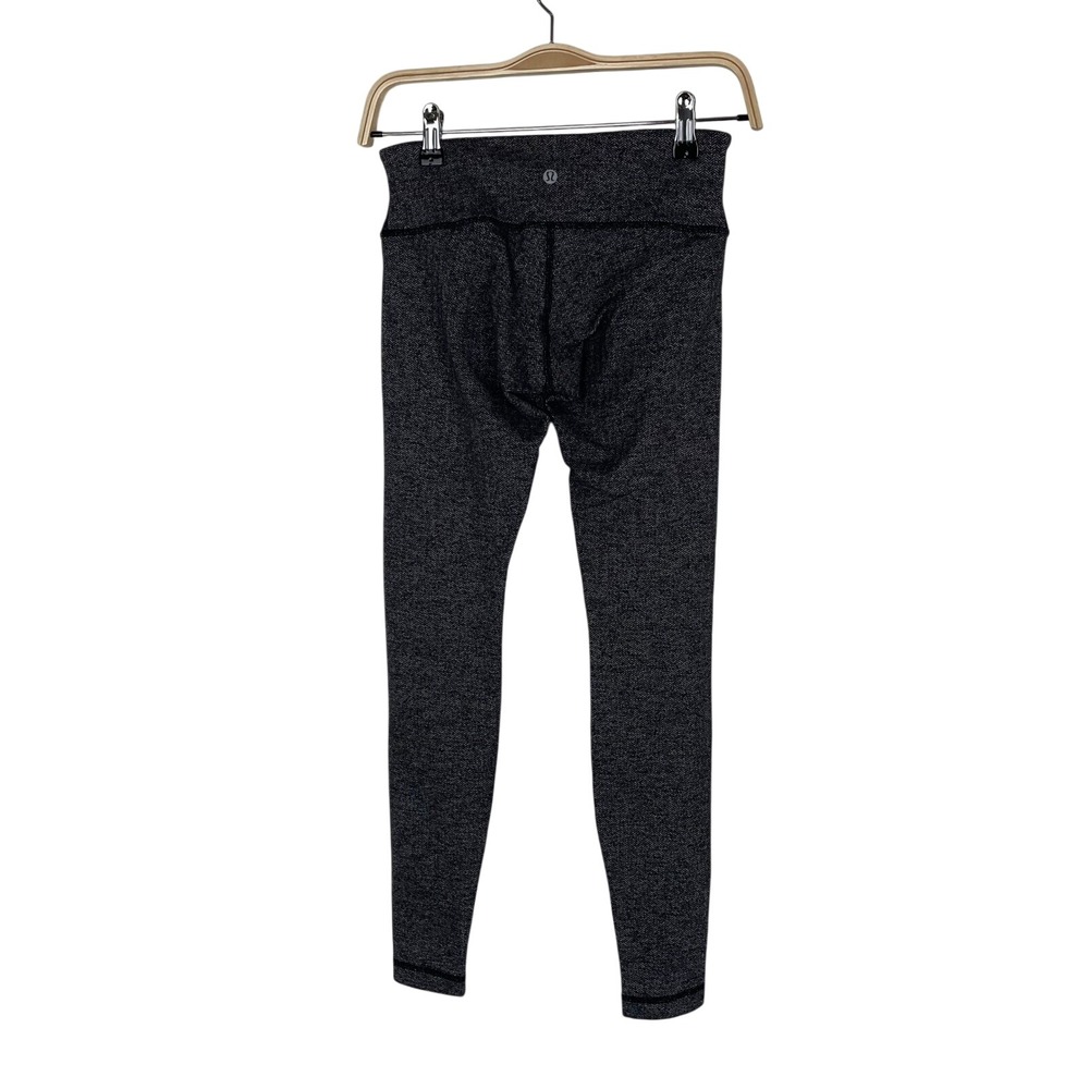 Lululemon Wunder Under Leggings Herringbone Dark Grey High Rise Active SZ 4 $98 - Picture 3 of 12